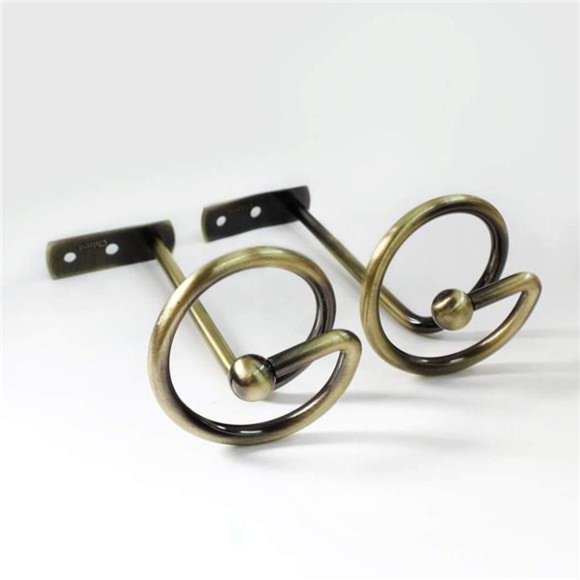 Curtain Holdbacks Bronze Set of 2 Window Decorative Hook Draperies Metal Holders - Picture 2 of 7